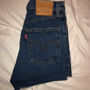 Levi’s ribcage denim shorts